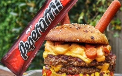 @fat.sam.eats’s Hot Peperami Burger