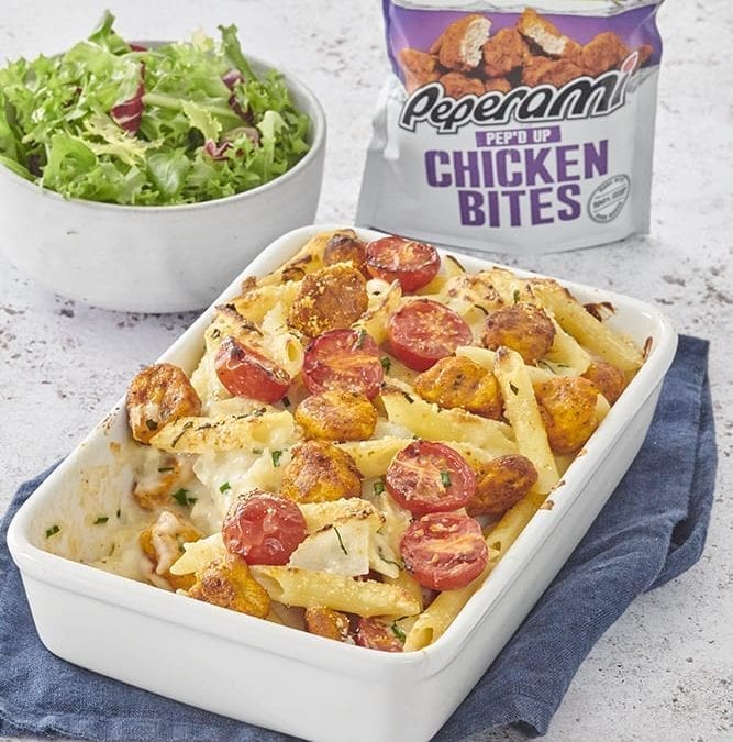 CHICKEN AND PARMESAN PASTA BAKE